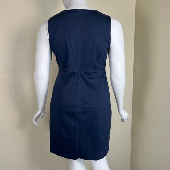 Boden Women’s Size 14 Blue Sleeveless Sheath Mini Dress Cotton Minimalist Office - Picture 7 of 13
